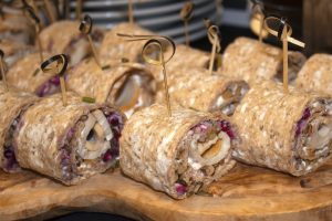 gherkin wrapped with horseradish and sliced beef